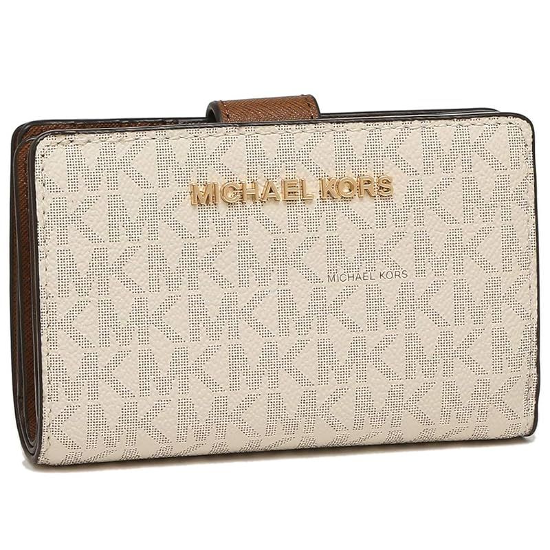 【新品】 [マイケルコース]財布 アウトレット MICHAEL KORS 35F8GTVF2B 35F8STVF2B JET SET TRAVEL BIFOLD ZIP COIN WALLET レディース 二つ折り財布 (4)VANILLA [並行輸入品]