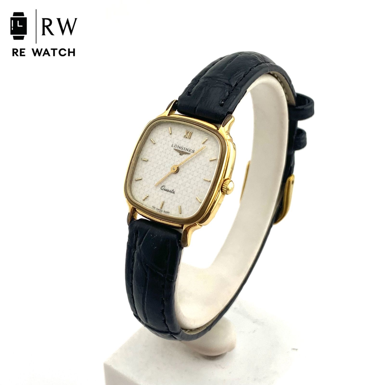 【中古】LONGINES クォーツ 腕時計 ゴールドカラー レザーベルト