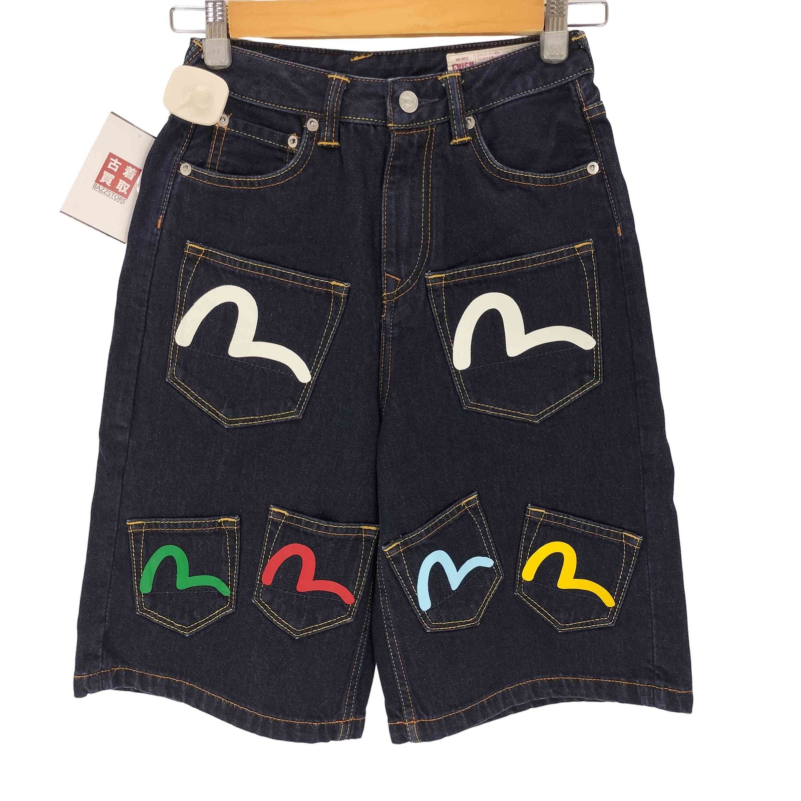 エヴィス EVISU Seagull Print and Multi-Pocket Fashion Fit Denim Shorts レディース 24 150/66A