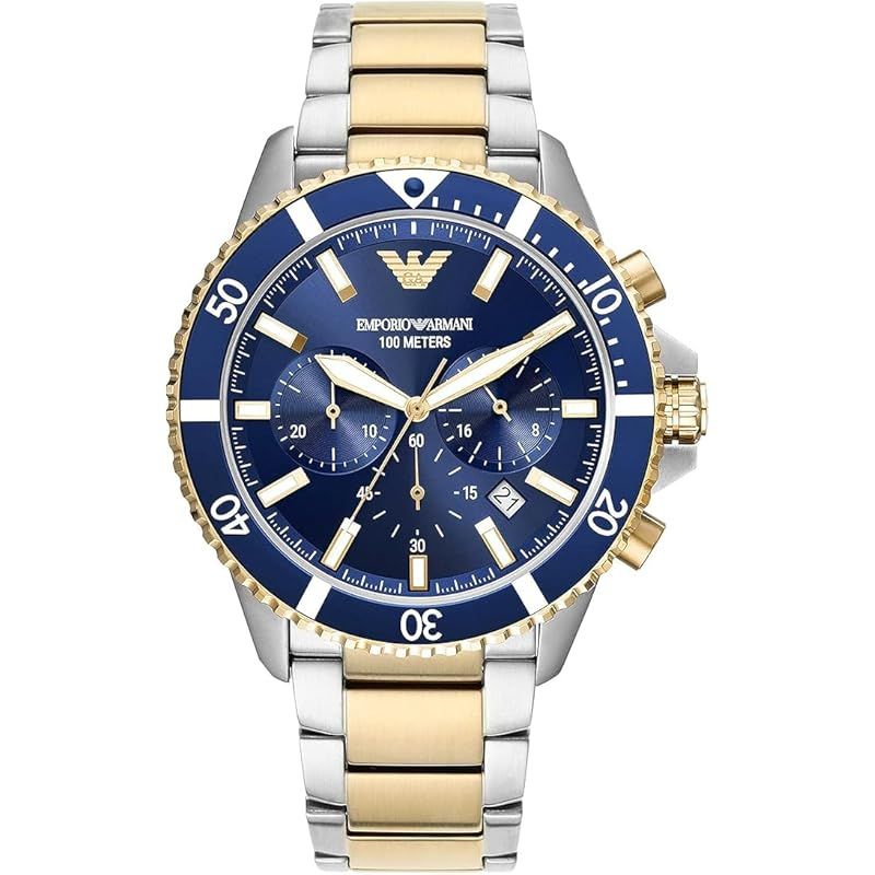 【新品】 Emporio Armani クロノグラフ ツートーン ステンレススチールウォッチ [並行輸入品]