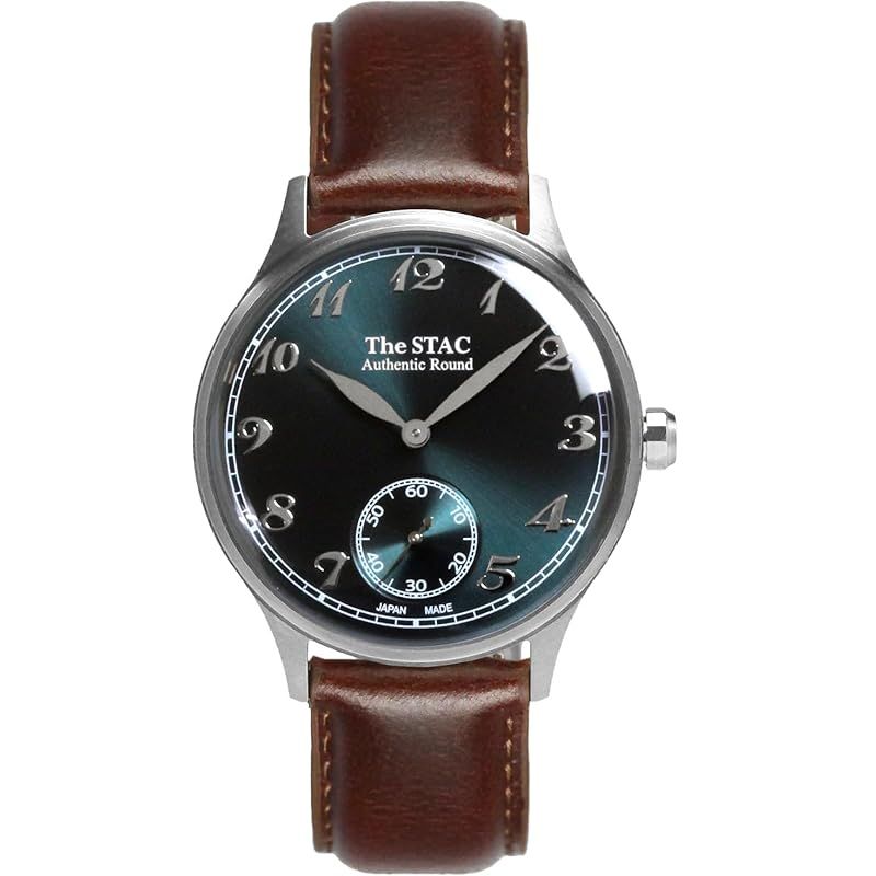 【新品】 [ザ・スタック] The STAC 日本製 国産 腕時計 ウォッチ 36mm クラシック レトロ メンズ レディース ユニセックス ブルーグリーン ブラウンレザー ST-AR002
