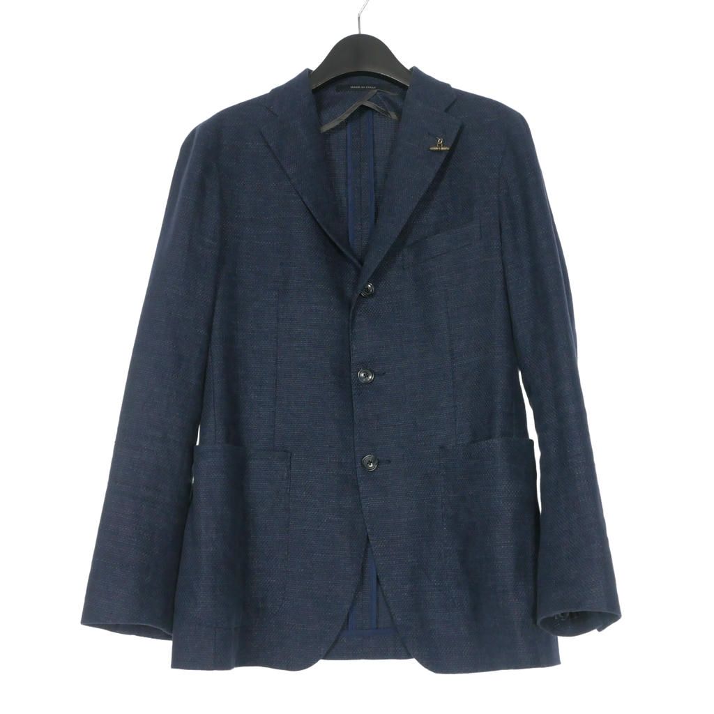 タリアトーレ TAGLIATORE リネン コットン テーラードジャケット ブレザー 長袖 46 ネイビー 紺 1SMC23K