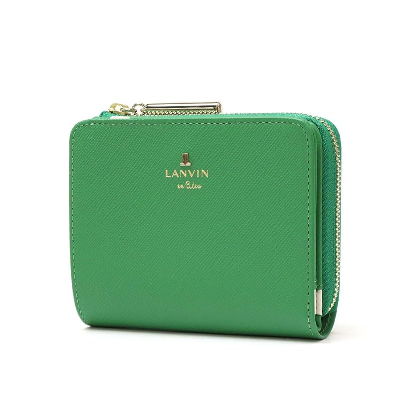 【新品】 LANVIN en Bleu(ランバンオンブルー) リュクサンブールカラー 二つ折り財布 財布 カード入れ付き 札入れ レディース 482023 グリーン