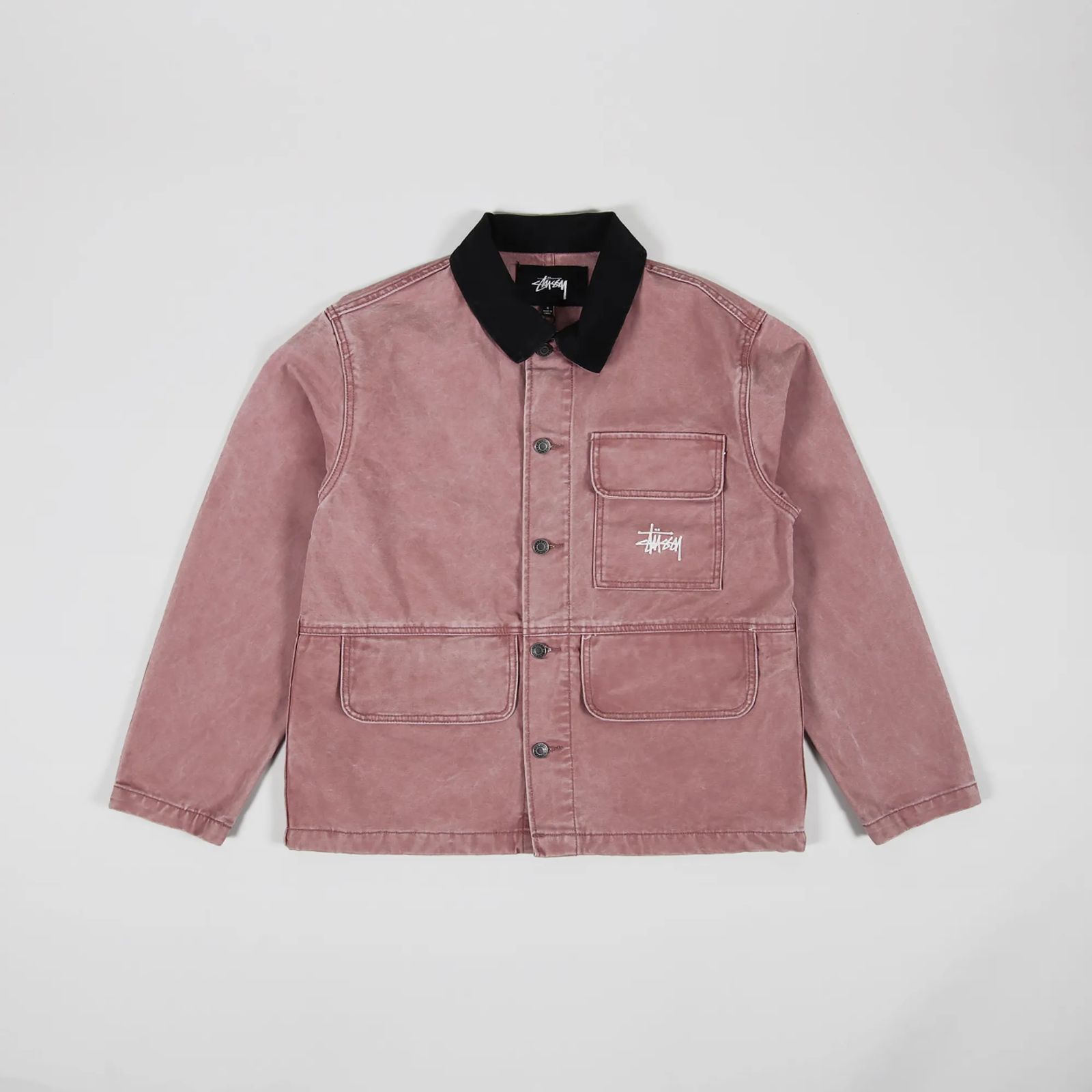 STUSSY Washed Chore Jacket Rose Pink L ステューシー ウォッシュドチョアジャケット ローズピンク