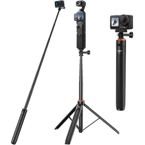 DJI Osmo Pocket 3用 三脚/自撮り棒/一脚兼用 136cm延長ポール/セルカ棒 6段伸縮 長さ調整可能 持ち運び便利 軽量 折りたたみ 旅行用 vlog アクセサリー GoPro Hero 13/12/11/10/9, Osm f64ebdc2