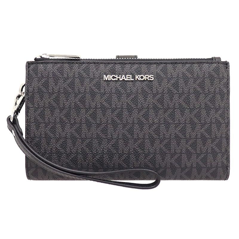 【新品】 [マイケルコース] 財布(二つ折り財布) 35F8STVW0B ブラック ジェット セット トラベル シグネチャー ラージ ダブル ジップ リストレット レディース [アウトレット品] [ブランド] [並行輸入品]