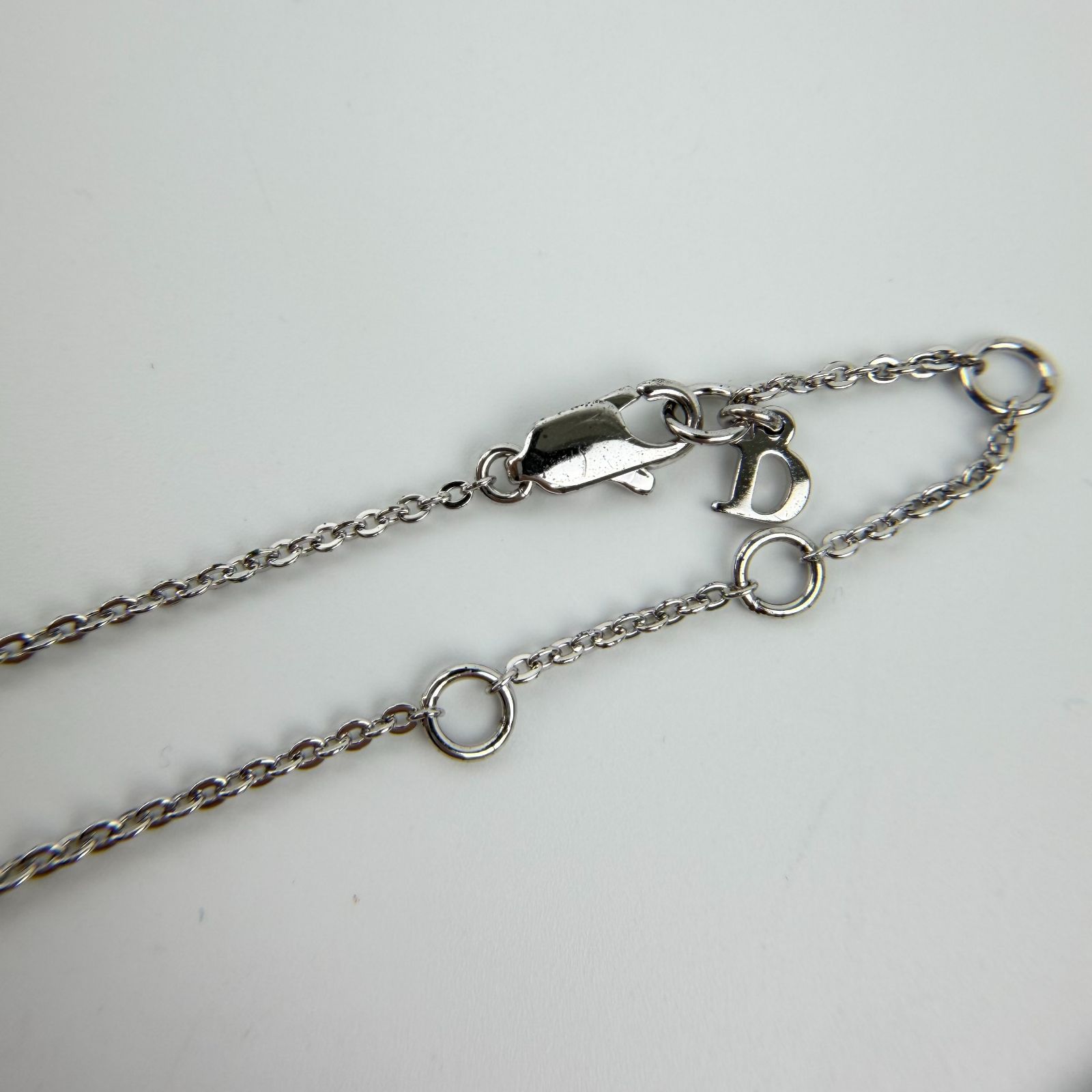 極美品 Christian Dior ネックレス ラインストーン ピンク ロゴ 中古】Christian Dior クリスチャン ディオール ロゴ ラインストーン