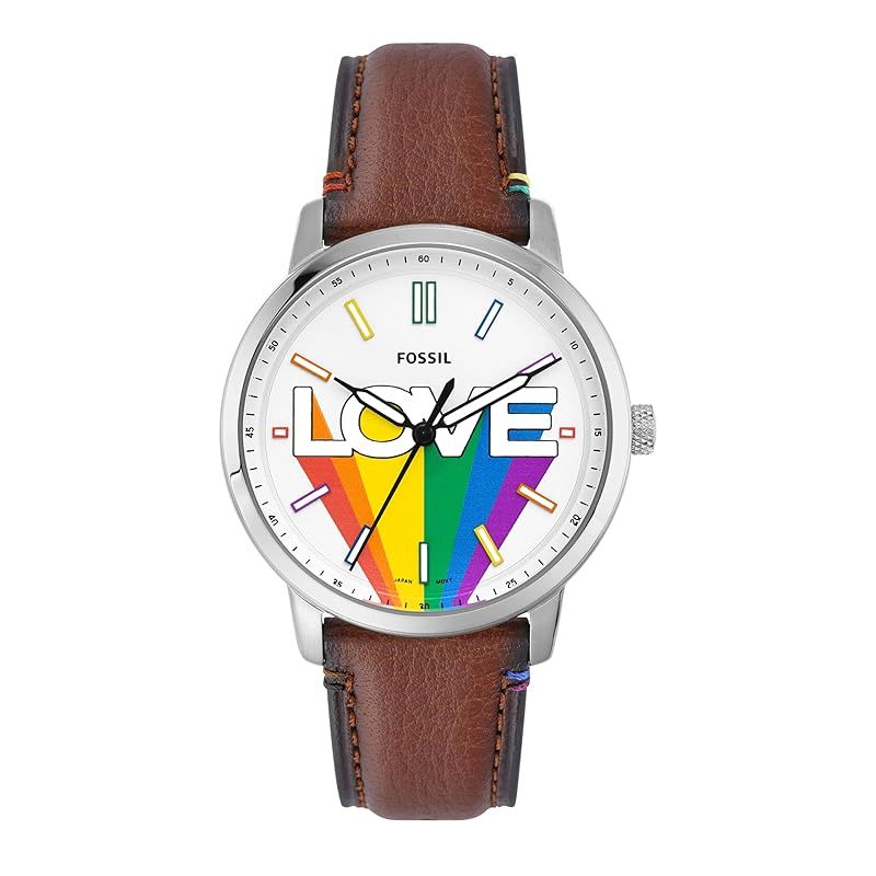 【新品】 Fossil メンズ 限定モデル PRIDE NEUTRA 三針 ステンレススチールウォッチ、FS5931