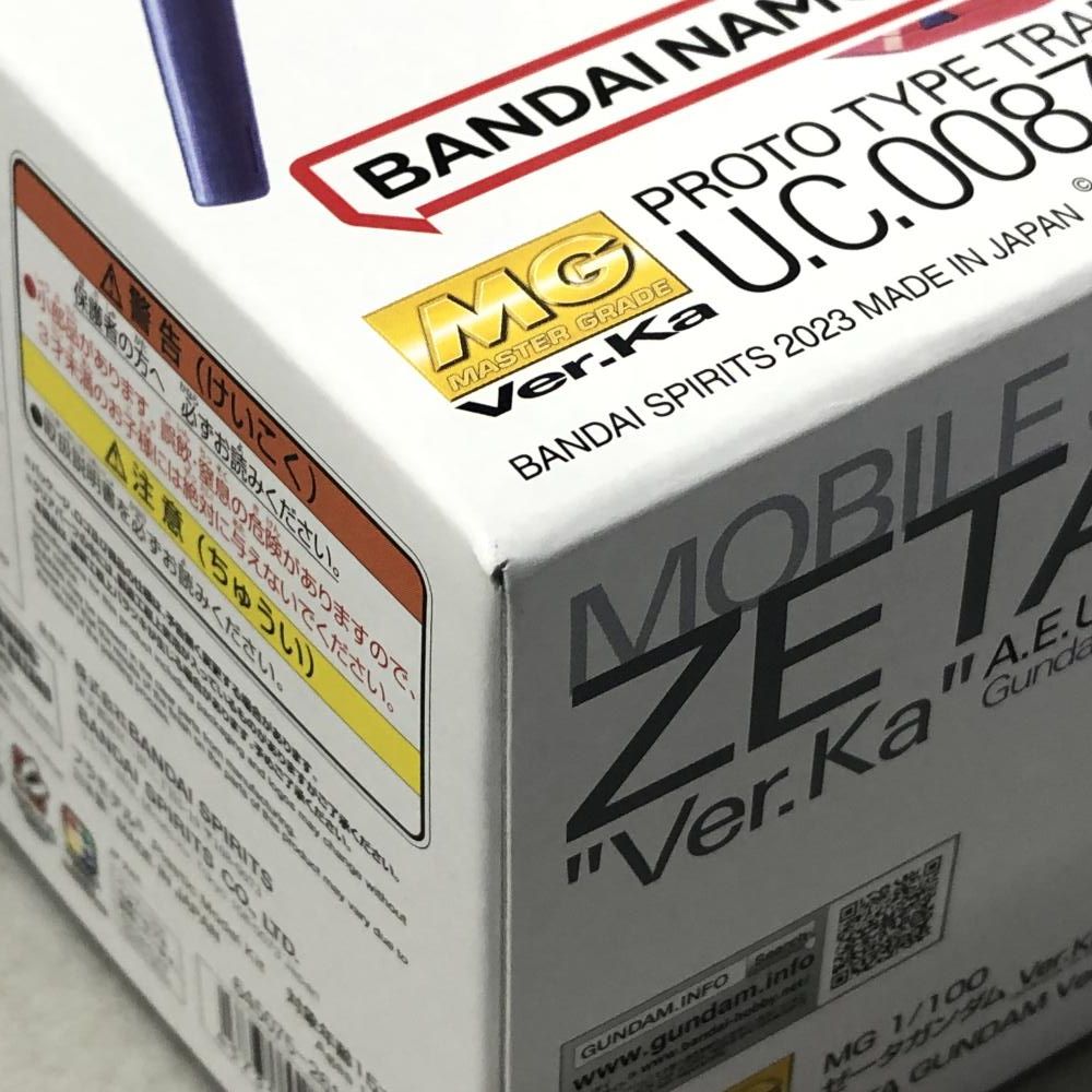 中古】ｶﾞﾝﾀﾞﾑ）バンダイ 1/100 MG MSZ-006 ゼータガンダム Ver.Ka 機動