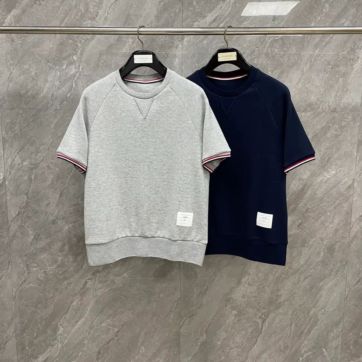 Cotton Waffle Rib Cuff Tee BROWNE 関税込☆THOM Thom コットン