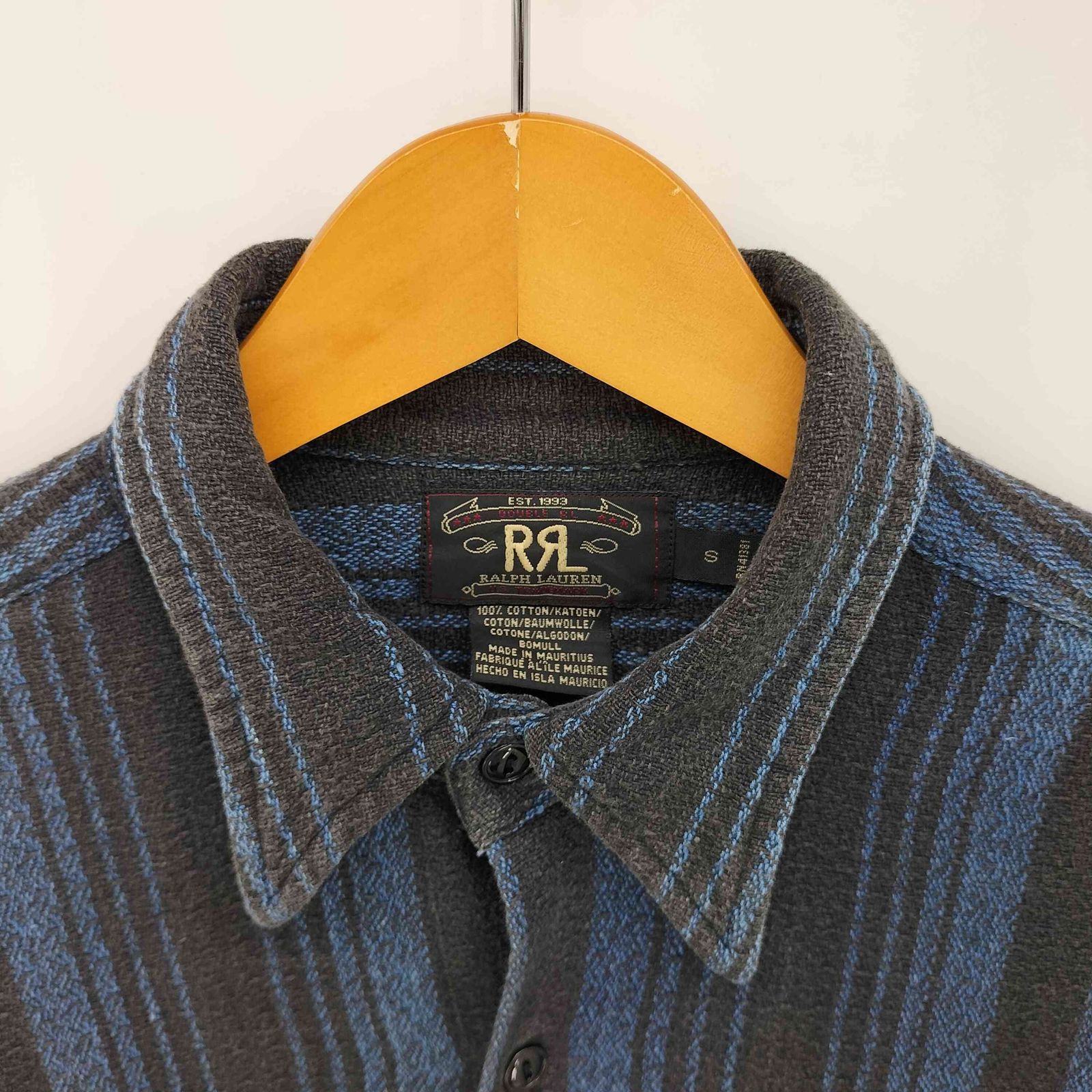 90s～ ラルフローレン シャツフーディー 猫目ボタン ダブルアールエルラルフローレン RRL RALPH LAUREN 90S 三ツ星黒タグ