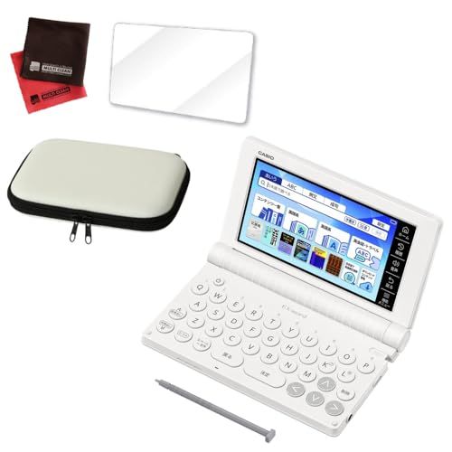カシオ EX-word 電子辞書 XD-SA4900WE ホワイト 高校生英語・国語強化モデル ＆ケース オフホワイト＆フィルム＆クロス 4点セット XD-SA4900WEHS-SET(沖縄・離島の方発送不可）) 2374b947