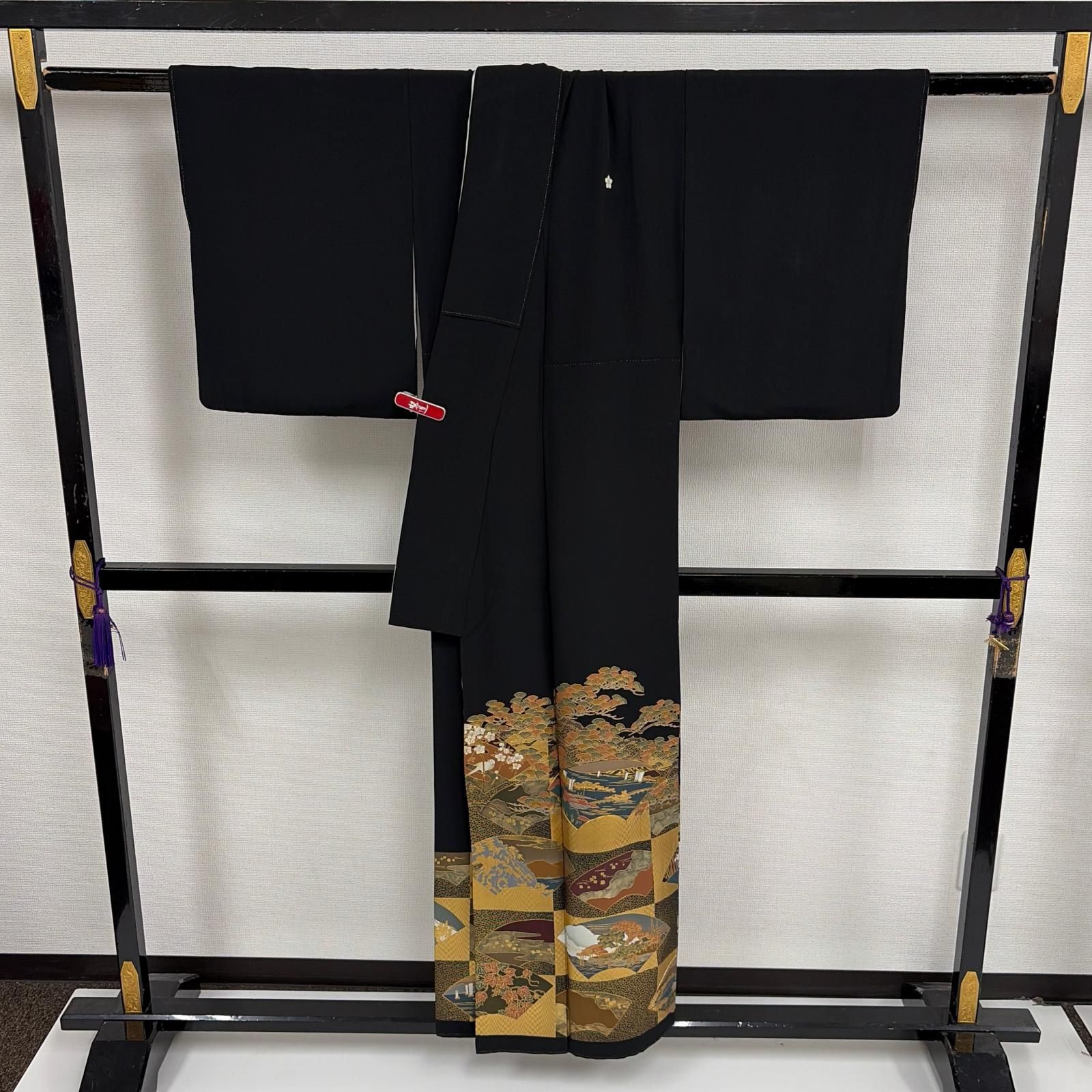 黒留袖 作家物 純金箔 金駒刺繍 上品な加工 五つ紋 正絹 着物 MK-8635