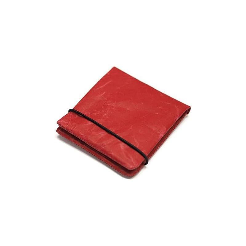 【新品】 [シワ] 2つ折り財布 紙和 (レッド)