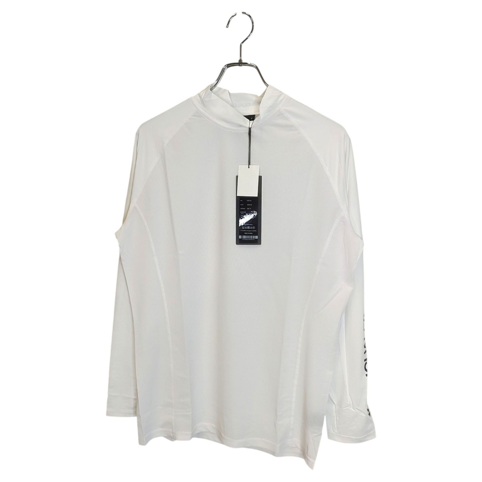 1PIU1UGUALE3 GOLF ウノピゥウノウグァーレトレ ゴルフ アンダー 長袖 モックネック Tシャツ GRT241-POE540 5 L ホワイト メンズ