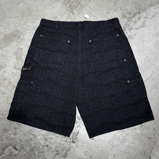 Supreme 26ss Repeat Jacquard Double Knee Denim Short Size-34