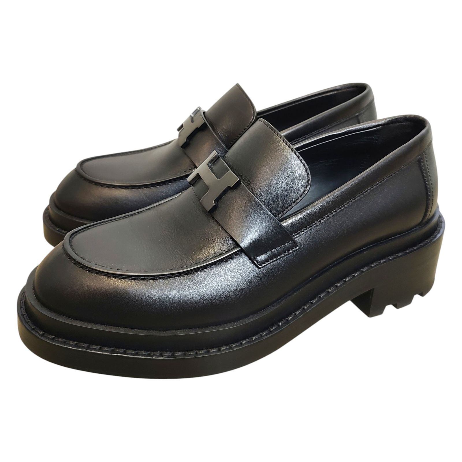 Hermes エルメス 25年製 Moccasin Louvre モカシン ルーブル Hロゴ金具
