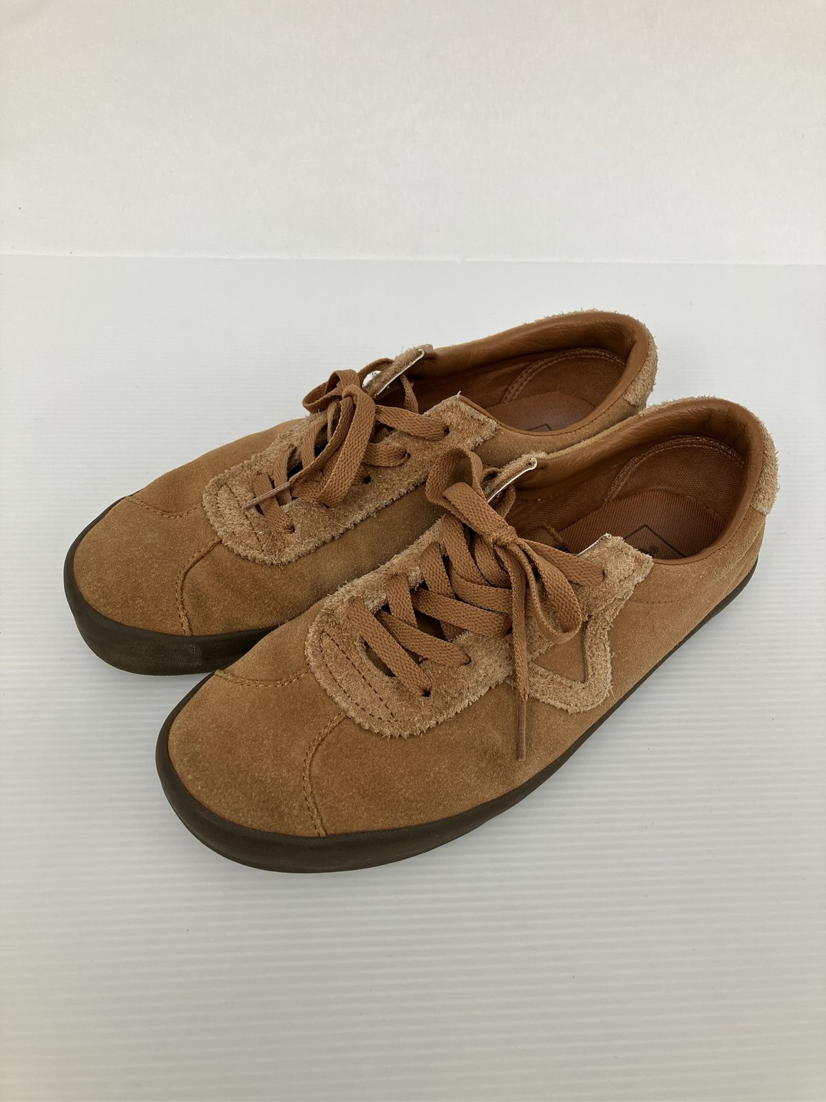 VANS バンズ スニーカー 25.0 ブラウン スエード 無地 ブランドロゴ 紐 ローカット メンズ レディース