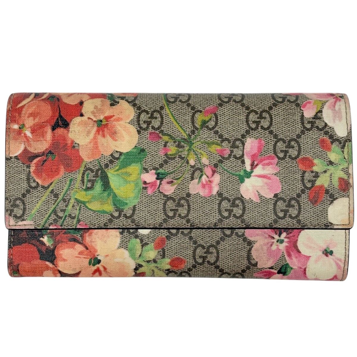 グッチ GUCCI GGブルームス コンチネンタルウォレット 長財布 GGスプリーム ベージュ マルチカラー 404070 レディース 【中古】