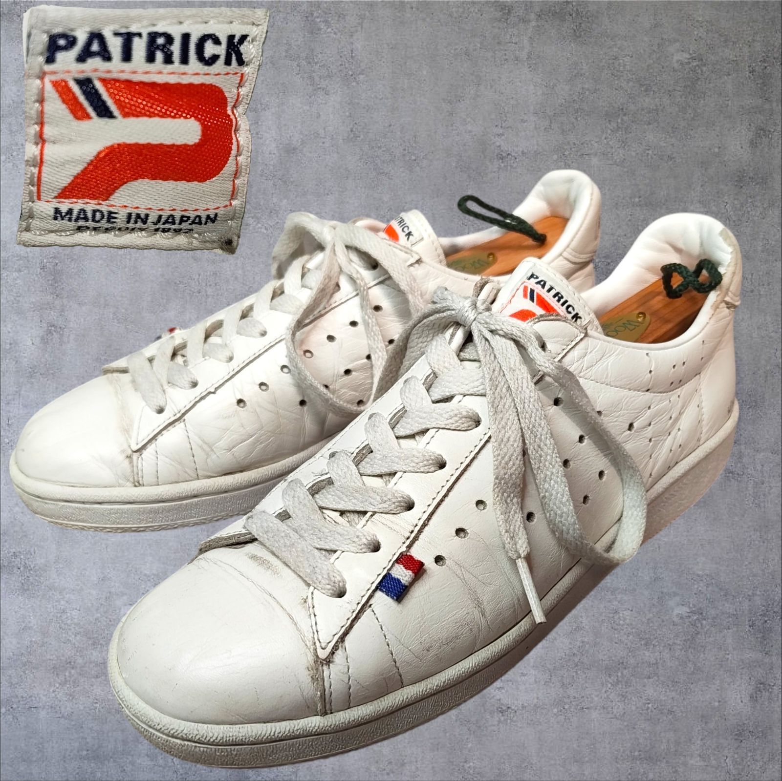 【PATRICK】美品 ホワイトレザー スニーカー 2000s PATRICK LEATHER SNEAKERS JAPAN パトリック ケベック レザー