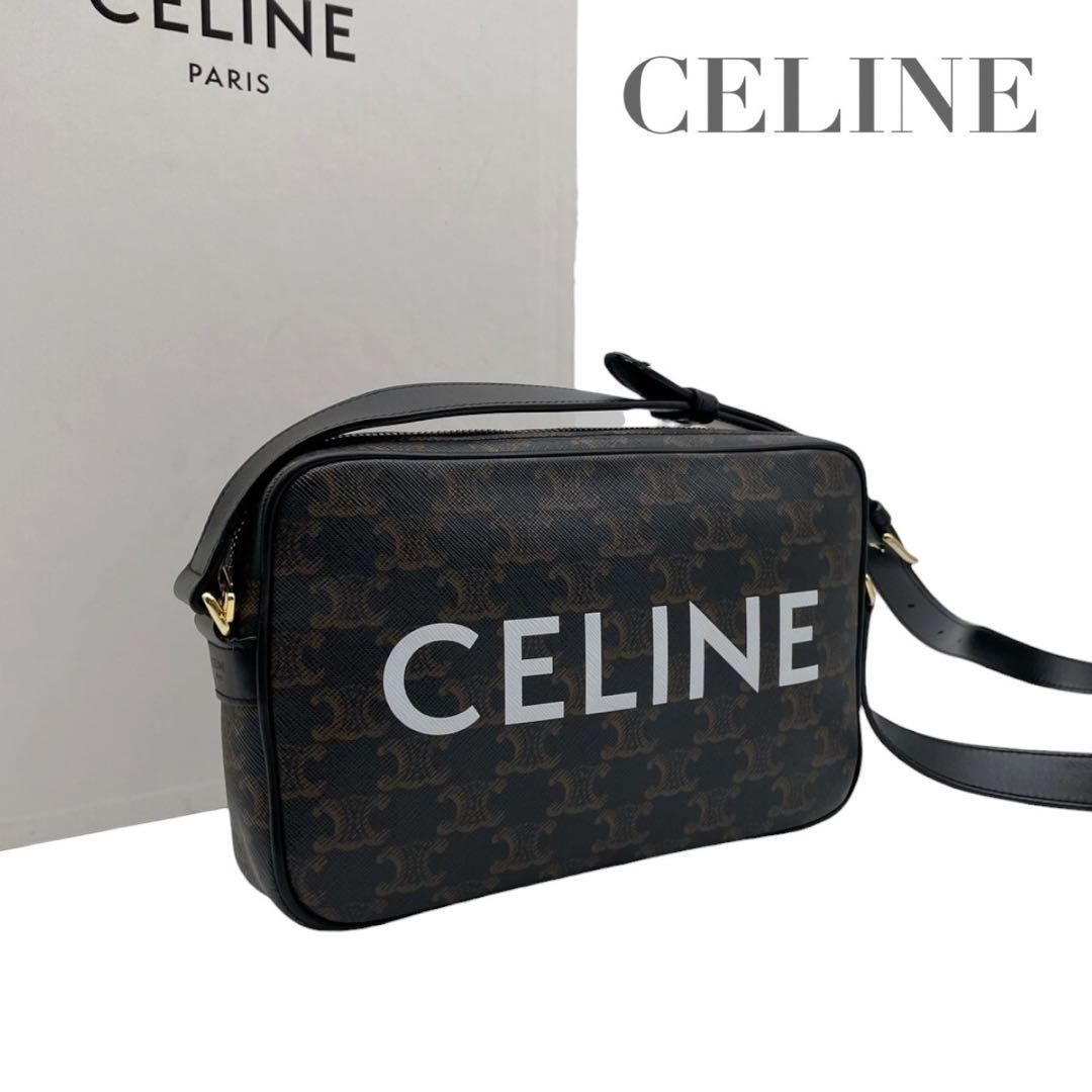 【価格交渉/質問大歓迎♪】【極美品】セリーヌ　トリオンフ　ミディアム　メッセンジャーバッグ　黒　6352