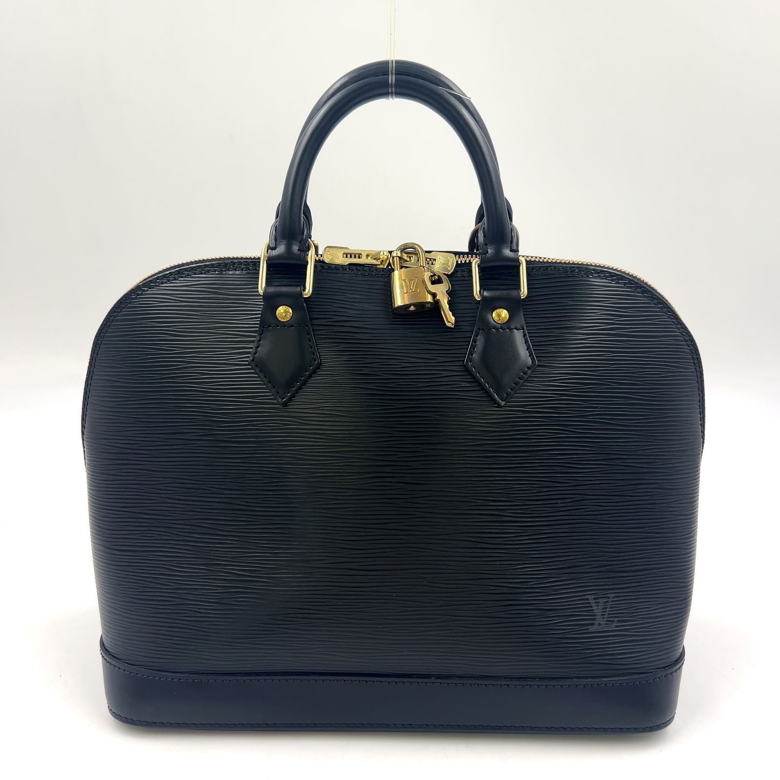 【新着】LOUIS VUITTON アルマ エピ エピ ノワール レザー ブラック ハンドバッグ シルバー M52142