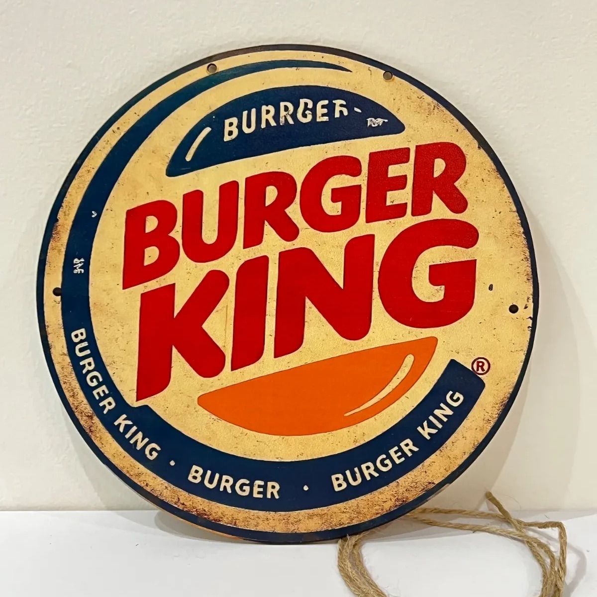 アメリカン雑貨 木製看板 BURGER KING バーガーキング ロゴ看板 レトロ