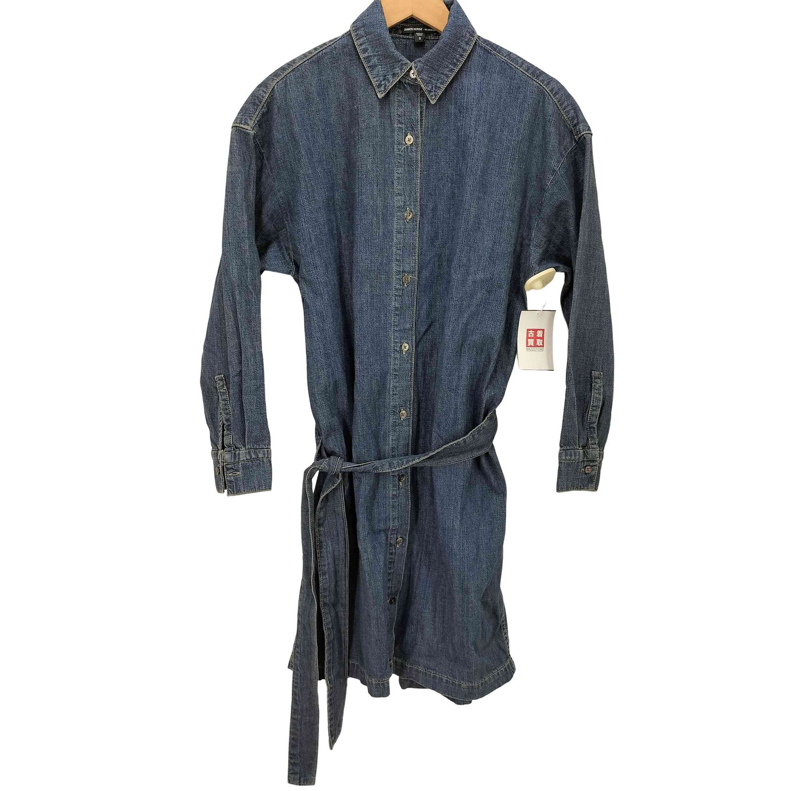 ジェームスパース JAMES PERSE 25ss コットンデニム ベルテッドシャツワンピース レディース JPN：0