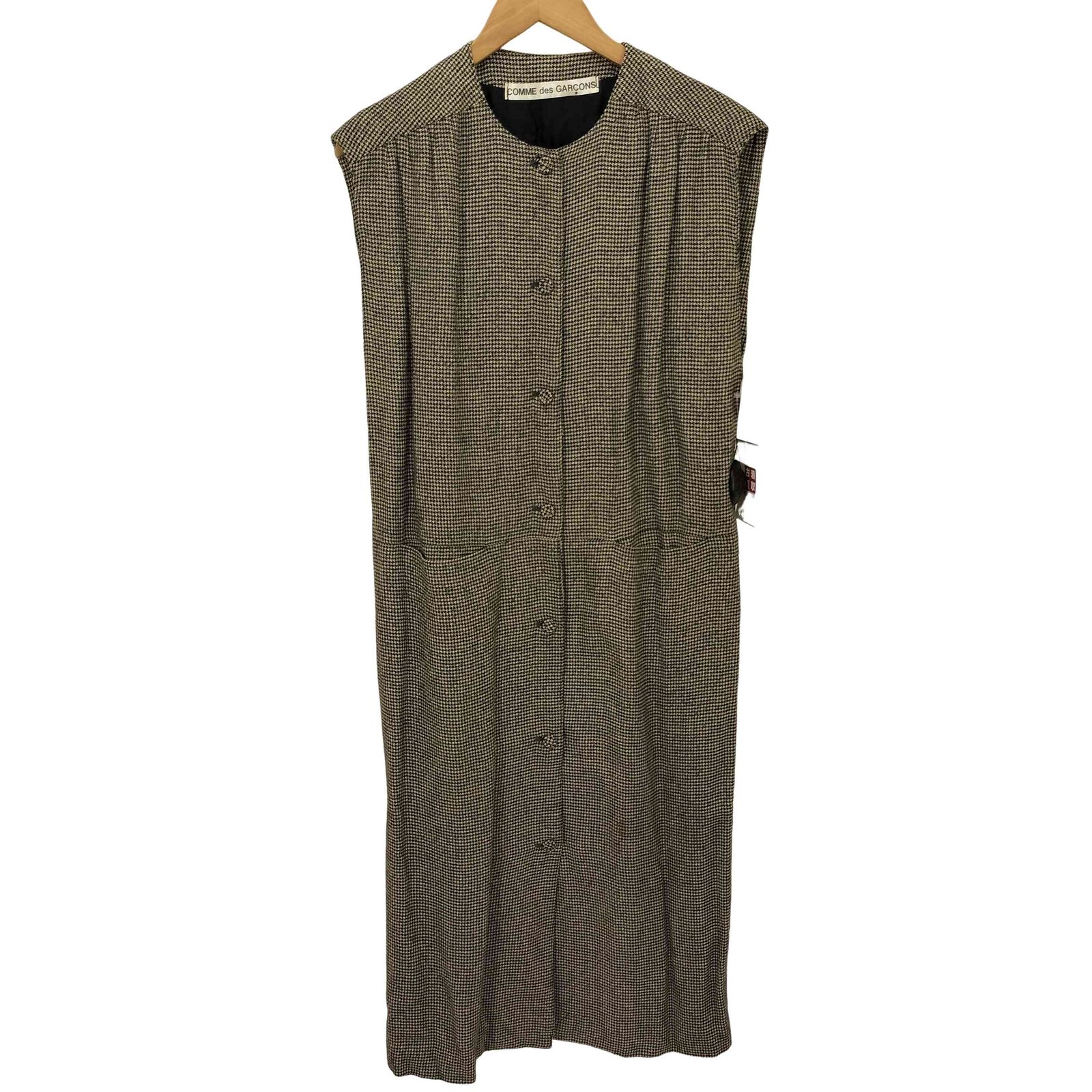 コムデギャルソン COMME des GARCONS 70S レーヨン100% 千鳥格子柄 ノースリーブワンピース レディース 表記無