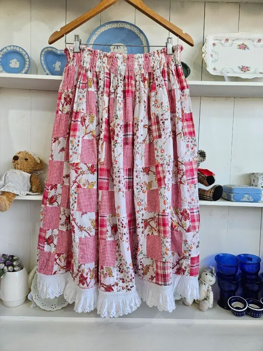 キルト ハンドメイド パッチワーク ロング丈スカート