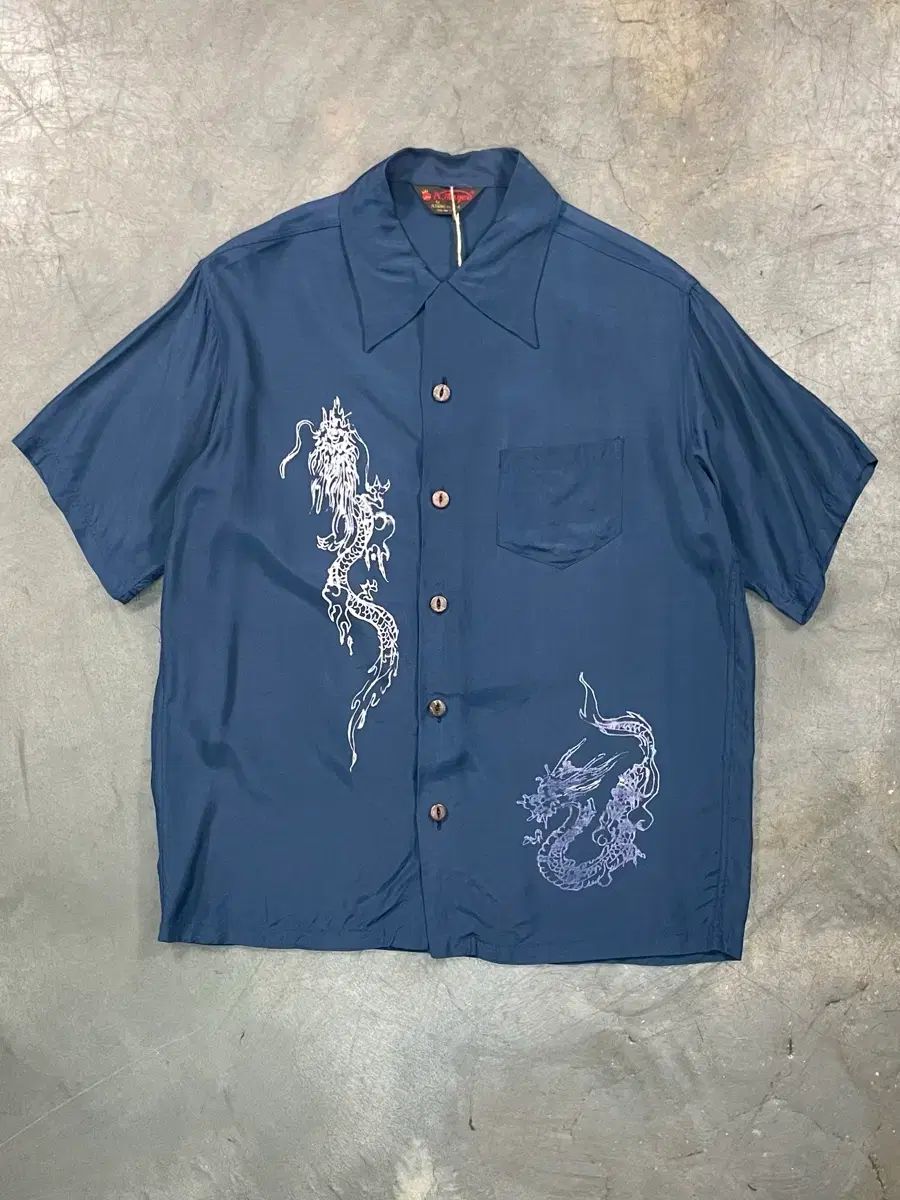 Vtg オリエンタル レーヨン 半袖 シャツ