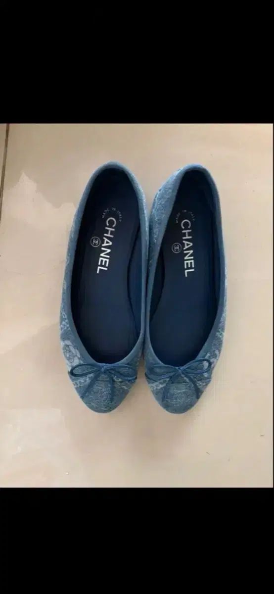 シャネル バレリーナ フラット デニム ブルー 36 5