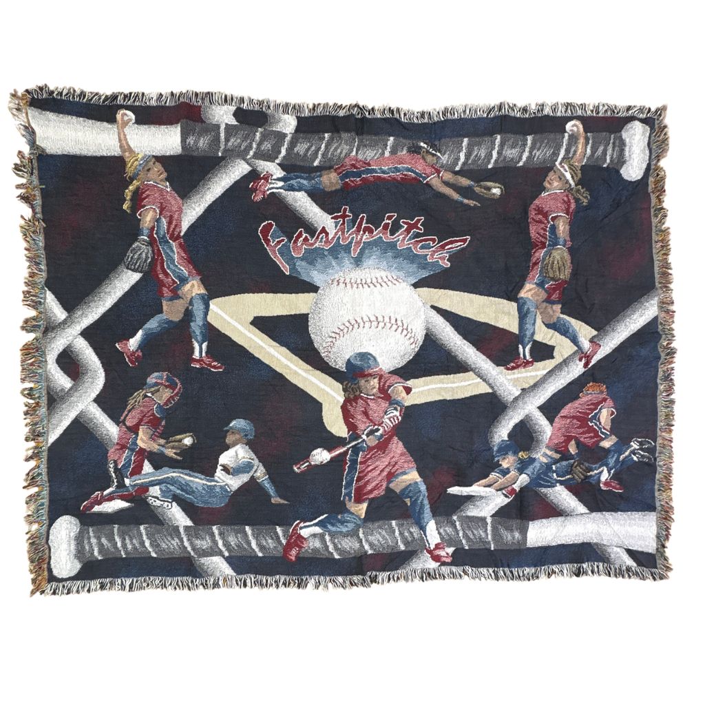 vintageラグ ブランケット マルチカバー タペストリー ソフトボール スポーツ Rug Throw Blanket Softball 2642