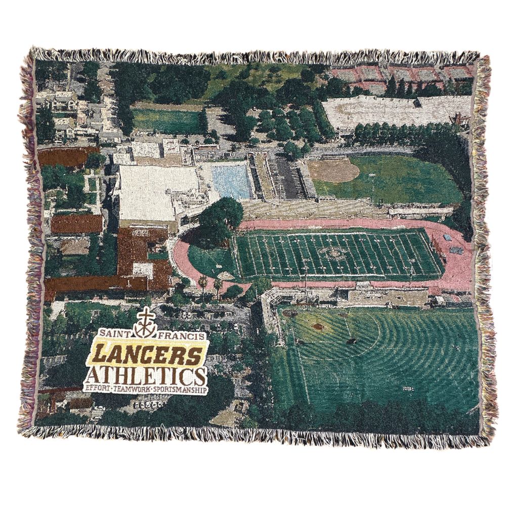 vintageラグ ブランケット マルチカバー タペストリー セントフランシス高校 フォトデザイン Rug Throw Blanket Lancers 2644