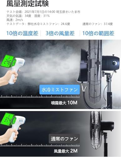 工業用 大型水冷ミストファン 業務用 屋外扇風機 超強力全銅モーター 3段階強力な風 取り付け簡単 水量45L 12時間連続使用可能 50-100平方メートルをカバーでき マイナス8-10度まで強い冷却効果t 705c1b79