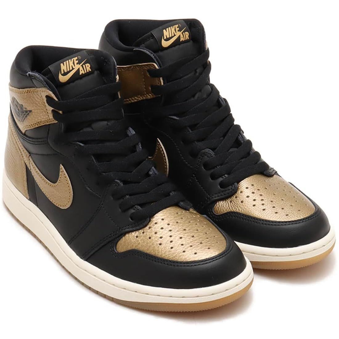 [ナイキ] エア ジョーダン 1 レトロ ハイ AIR JORDAN 1 RETRO HIGH OG Black and Gold ブラック/セイル/メタリックゴールド DZ5485-071 26.5cm [26.5 cm]