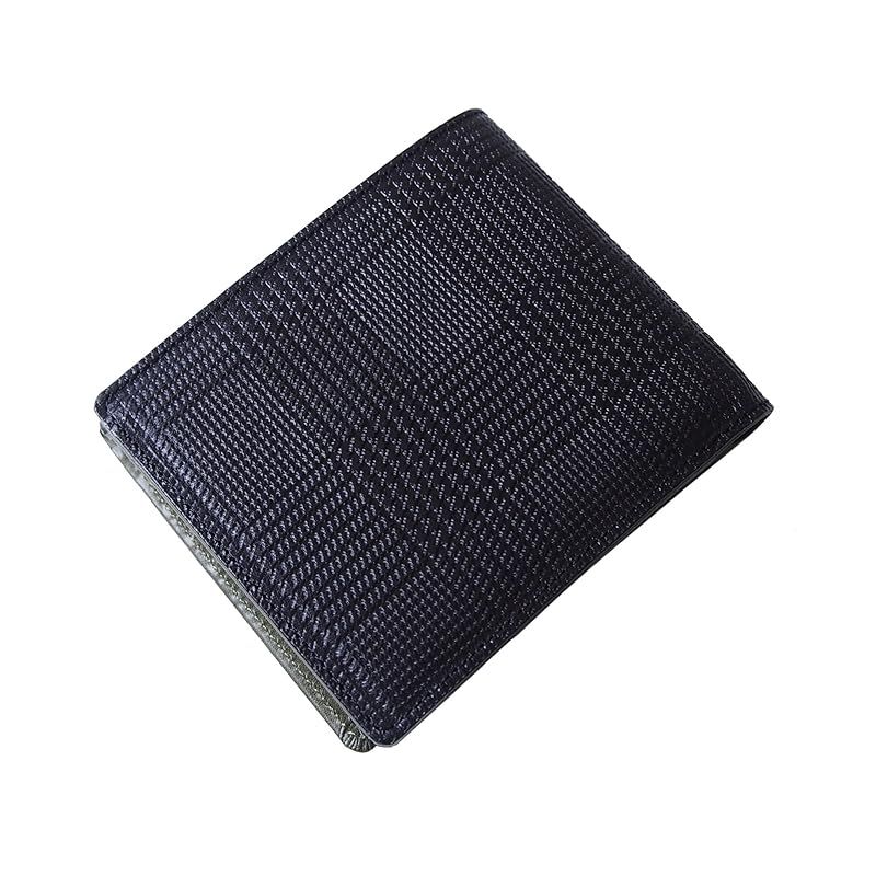 【新品】 [leathertone]栃木レザー グレンチェック 二つ折り 財布 マチ付 BOX小銭入れ 札入れ 日本製 4LT0010 (green)