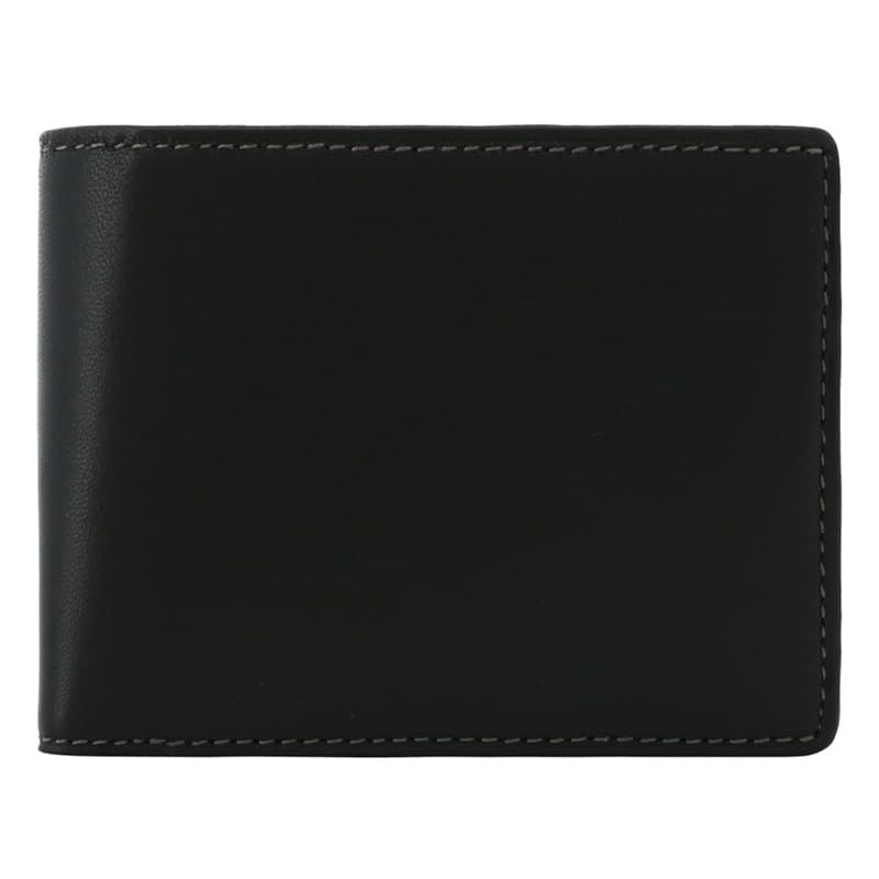 【新品】 [ヘレナ] 二つ折り財布 本革 レディース カルム 6483 羊革 レザー 【01】 ブラック×カーキ