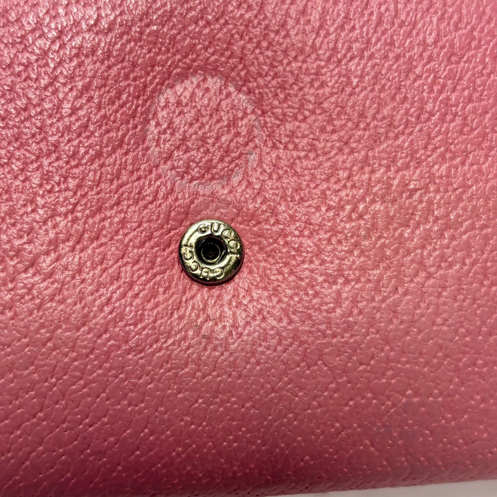 4397 GUCCI グッチ 長財布 Wホック ピンクベージュ マーモント レザー 