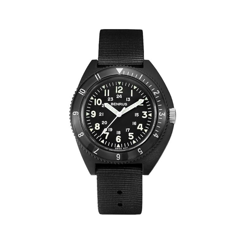 【新品】 BENRUS'(ベンラス) メンズ腕時計 TYPE-III ブラック