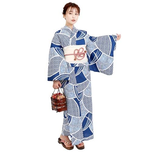 [Fuuka] 浴衣 2点 セット レディース フリーサイズ (兵児帯/日本製) X142333e d5537553