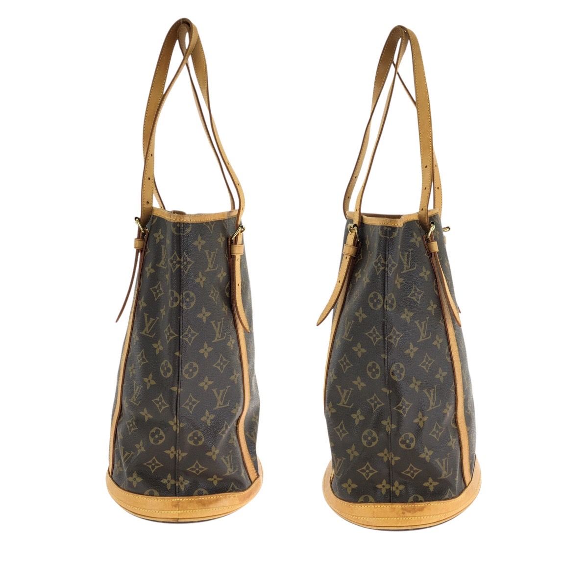 LOUIS VUITTON ルイヴィトン モノグラム バケットGM ブラウン ゴールド 
