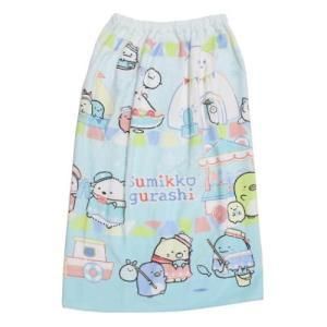 【新品・5営業日で発送】丸眞 すみっコぐらし しろくまのふるさと 80cm丈 巻きタオル ラップタオル 着るタオル (6575048300)【入数:5】