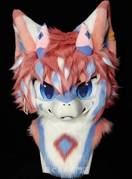 犬 猫 着ぐるみ ヘッド全頭 ヘッド ケモノ ファースーツ ぬいぐるみ コスプレ コスチューム Kurumi 一点物 C169