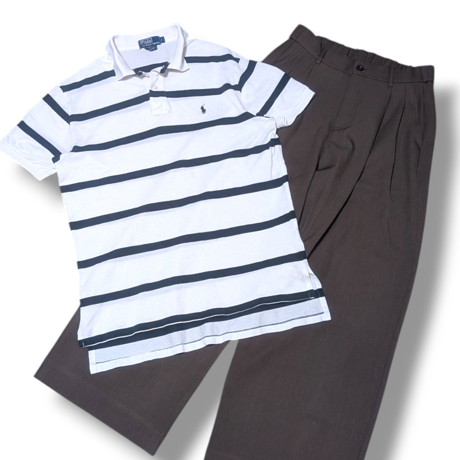 City boy setup】y2k 90s Archive Vintage Polo by Ralph Lauren wide