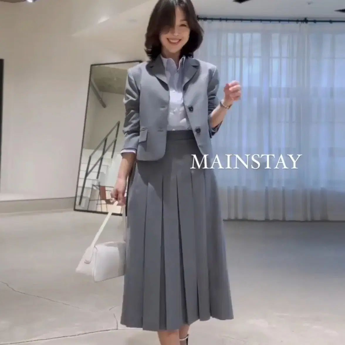 メインスタディ(MAINSTAY) ウール プリーツスカート 55 新品