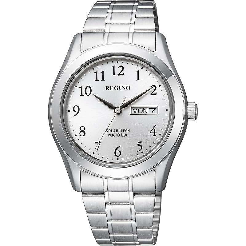 【新品】 [CITIZEN] 腕時計 REGUNO (ソーラー/防水/シンプル) KM1-211-13 ソーラーテック メンズ ビジネス アナログ 日付 曜日 秒針 ブラック ゴールド シルバー 金 シチズン
