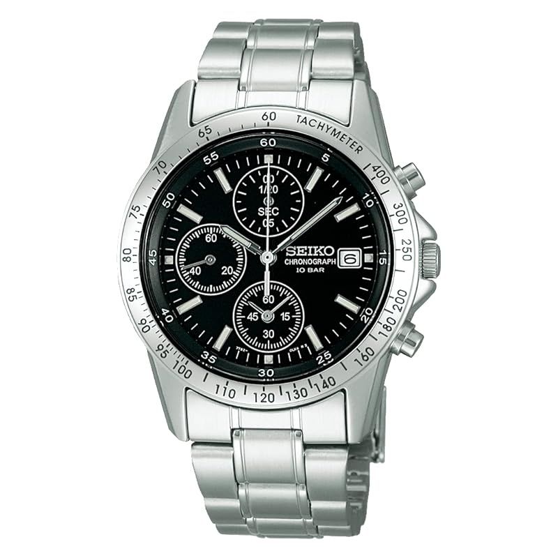 【新品】 [セイコーウオッチ]SEIKO SELECTION SBTQ041 メンズ腕時計 電池式クオーツ クロノグラフ機能・日付カレンダー搭載 文字盤ブラック ステンレススチール 10気圧防水