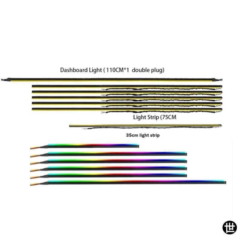 18 IN 1 ライトストリップ 35CM 75CM 110CM LEDライトストリップ シンフォニー213 64色ムードランプストリップ カーアクセサリー