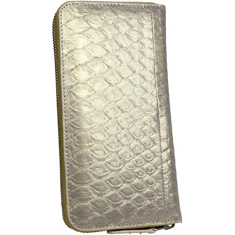 【新品】 [ベルクート] シャンパンゴールド 長財布 メンズ レディース 蛇皮 蛇革 ヘビ皮 ヘビ革 スネークレザー パイソン 本革 本皮 革 レザー 男性 女性 ラウンドジップ ラウンドファスナー 長サイフ 大容量 多機能 サイフ 金運 風水 1181313